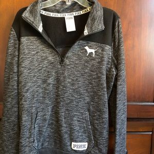Pink Victoria’s Secret Black/Gray Quarter Zip